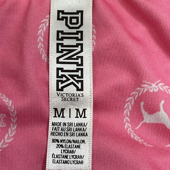 Victoria’s Secret Triangle Top PINK Ruched Ruffle Side Tie Bottom Leopard Blue M - Picture 5 of 15